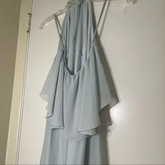 Nouvelle Amsale Cait Dress Formal Chiffon Blue - Picture 9 of 9